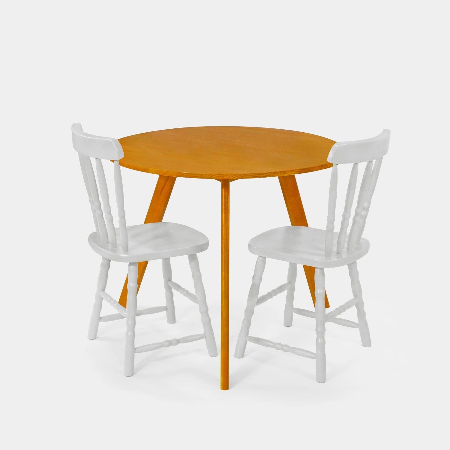 Conjunto Mesa de Jantar Origami Redonda com 2 Cadeiras Brasileiras!