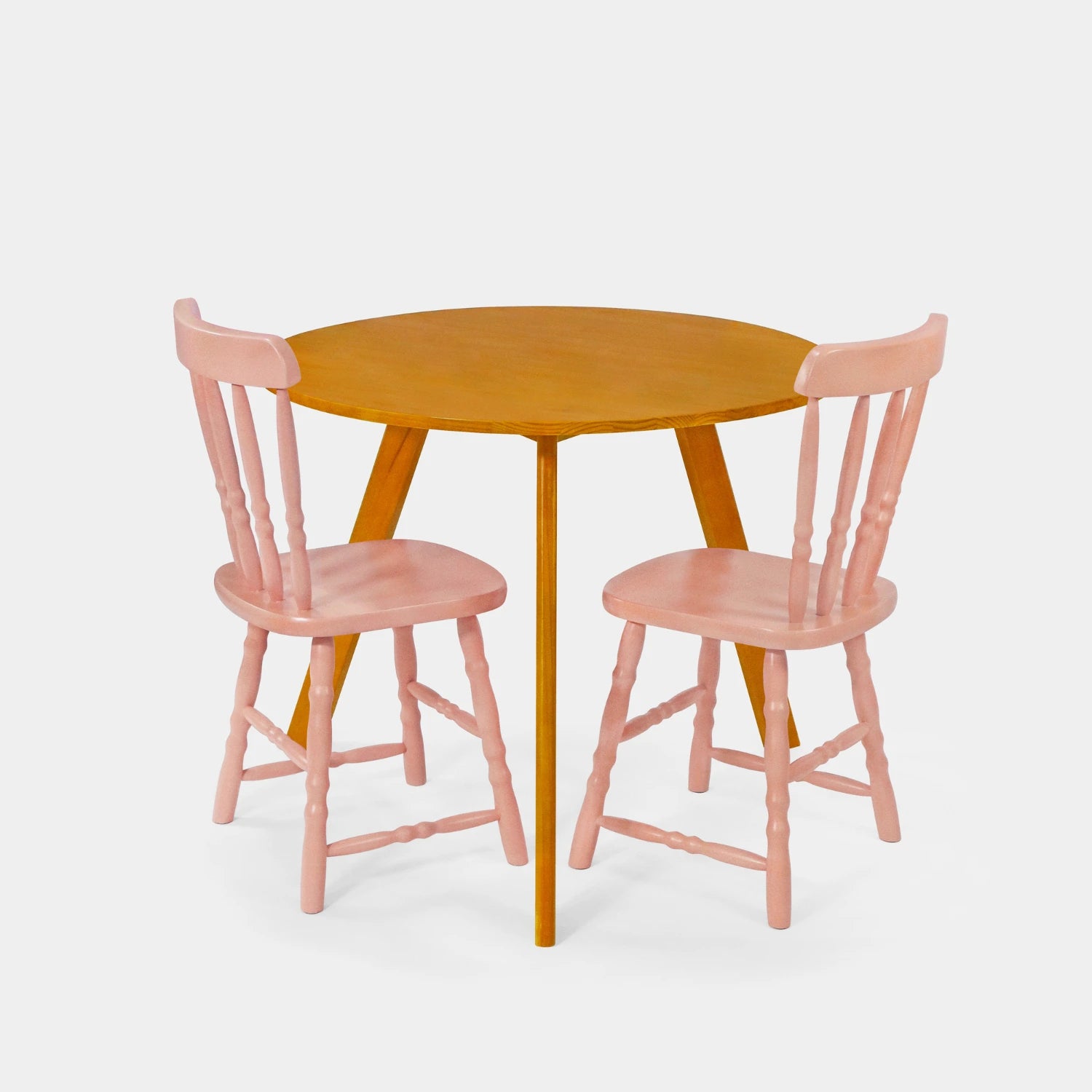Conjunto Mesa de Jantar Origami Redonda com 2 Cadeiras Brasileiras!