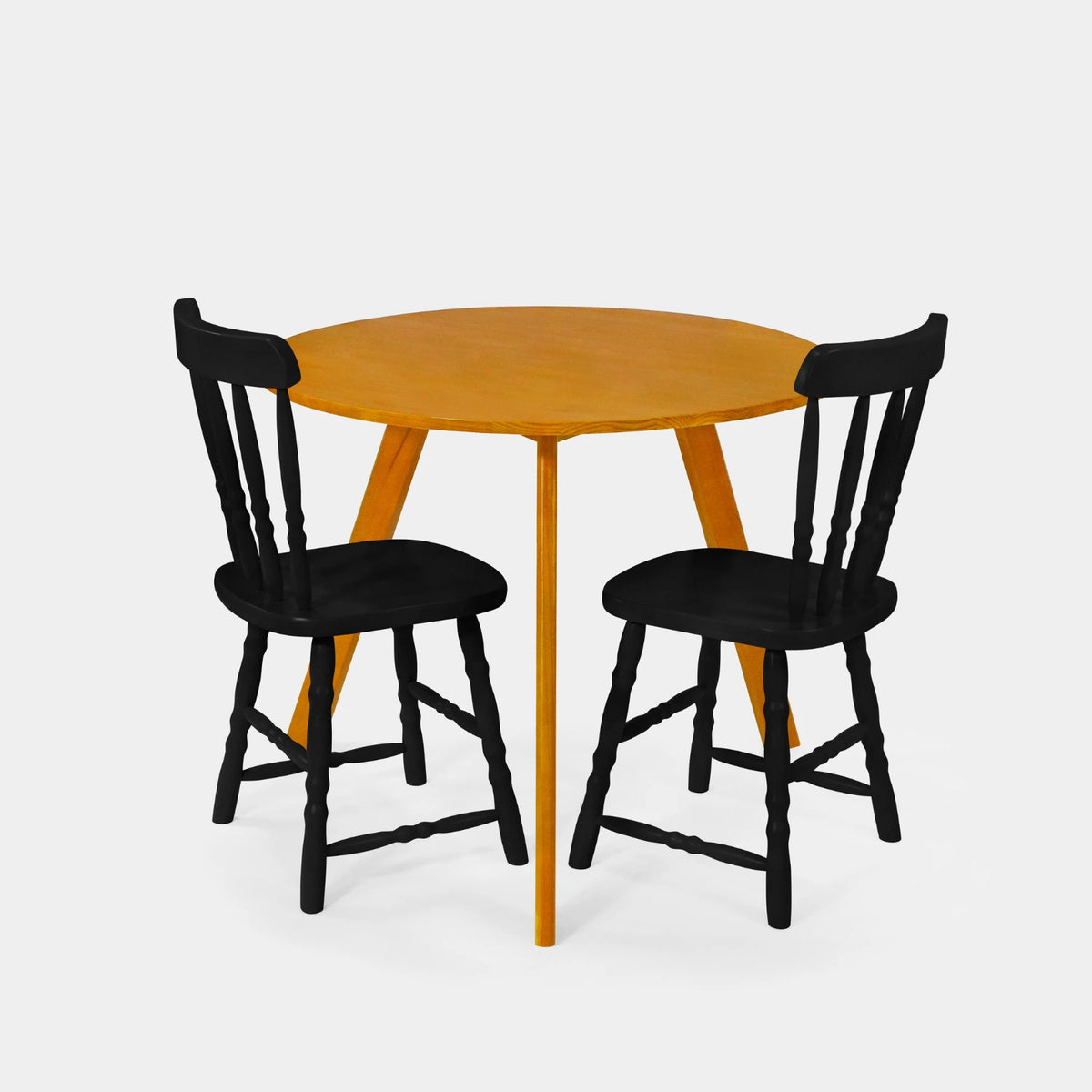 Conjunto Mesa de Jantar Origami Redonda com 2 Cadeiras Brasileiras!