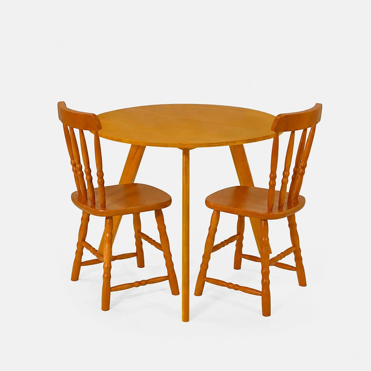 Conjunto Mesa de Jantar Origami Redonda com 2 Cadeiras Brasileiras!