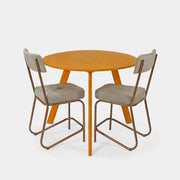 Conjunto Mesa de Jantar Origami Redonda com 2 Cadeiras Estofadas!