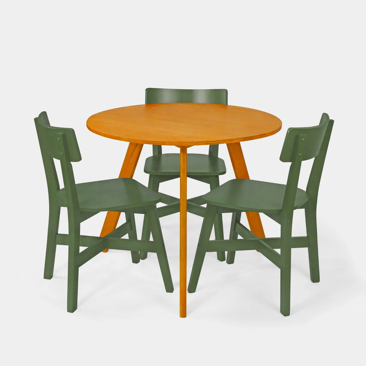 Conjunto Mesa de Jantar Origami Redonda com 3 Cadeiras Botões!