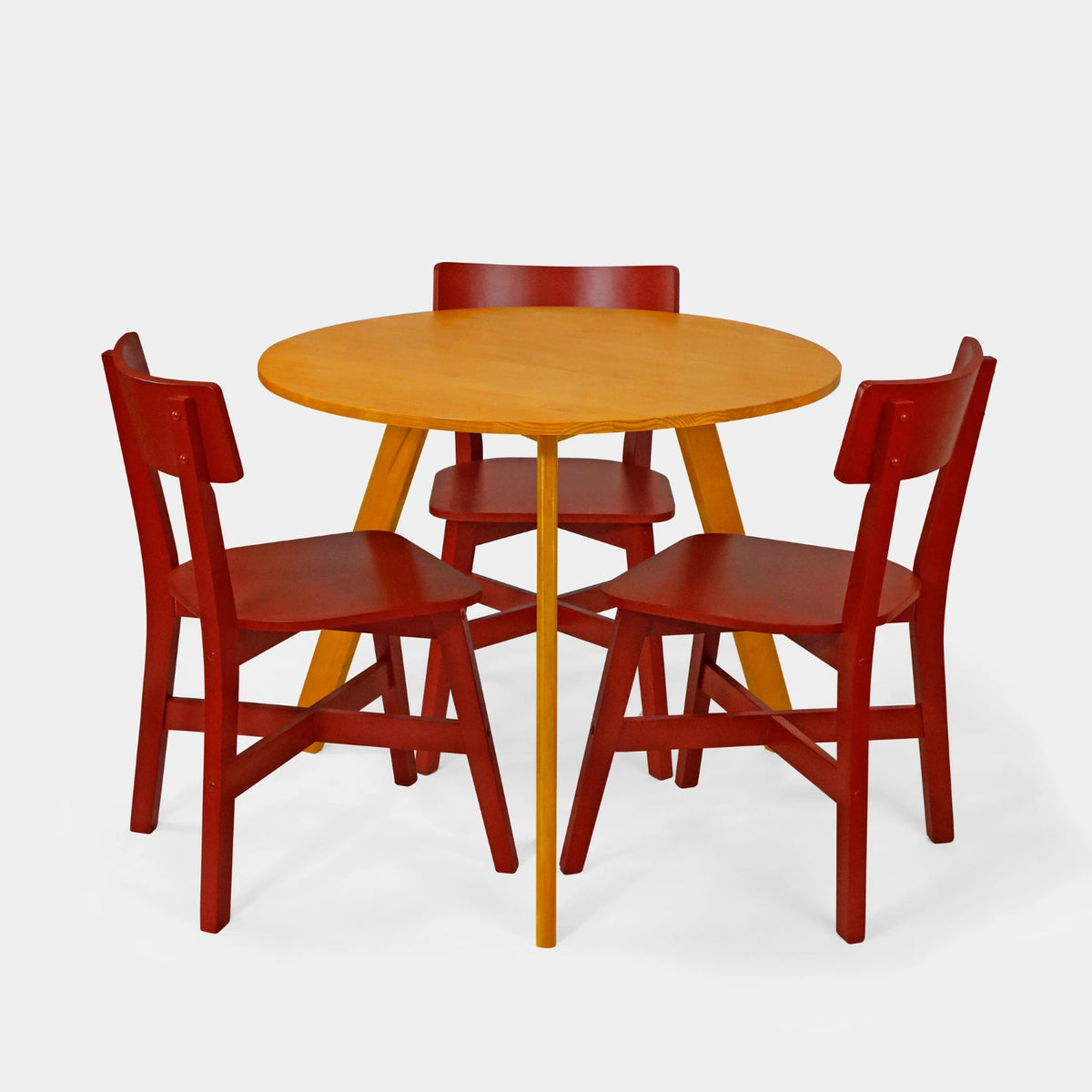 Conjunto Mesa de Jantar Origami Redonda com 3 Cadeiras Botões!