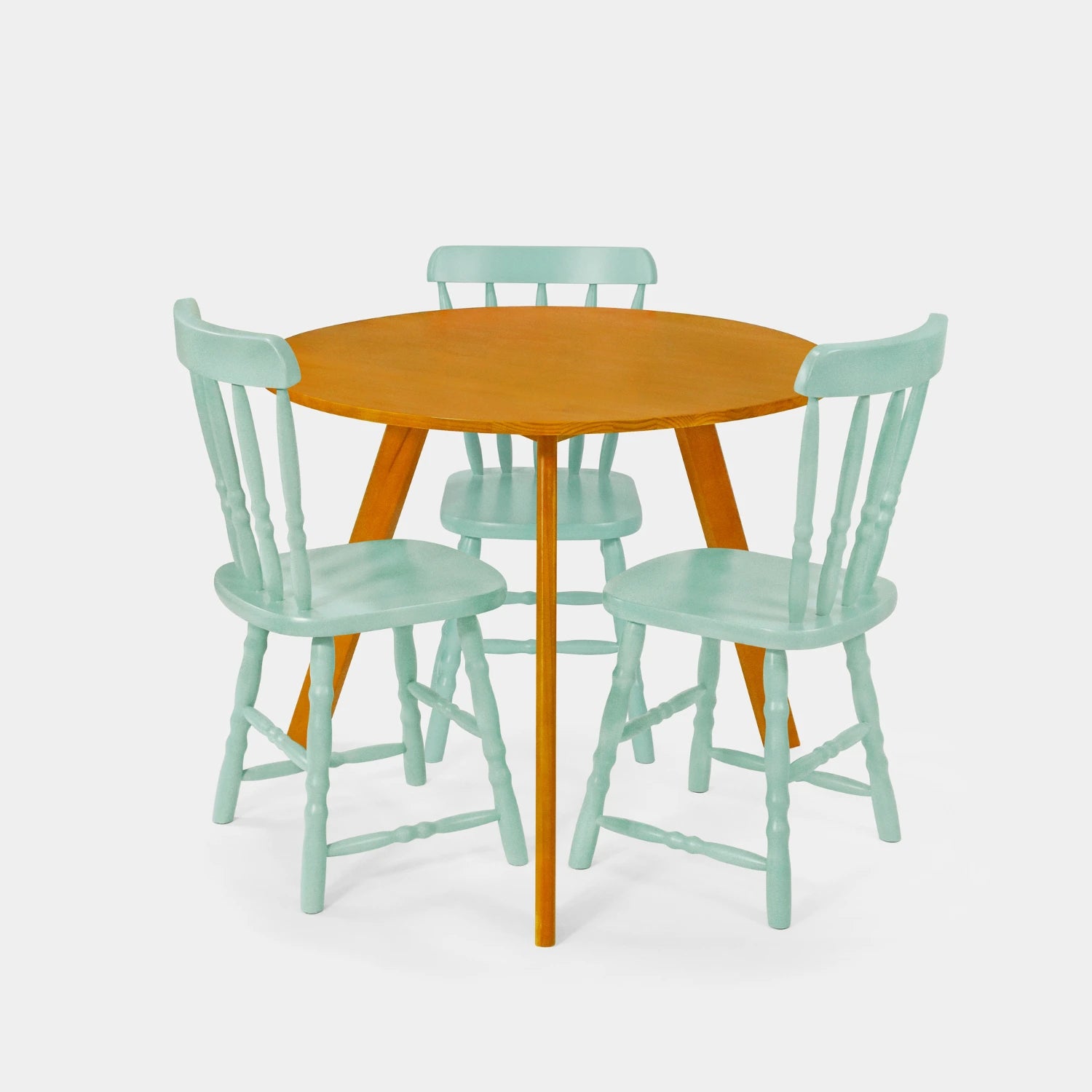 Conjunto Mesa de Jantar Origami Redonda com 3 Cadeiras Brasileiras!