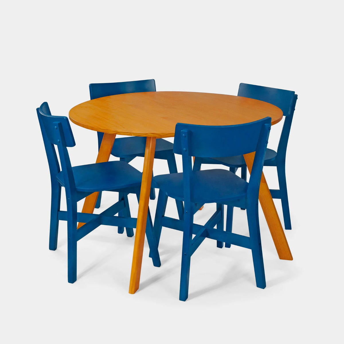 Conjunto Mesa de Jantar Origami Redonda com 4 Cadeiras Botões!