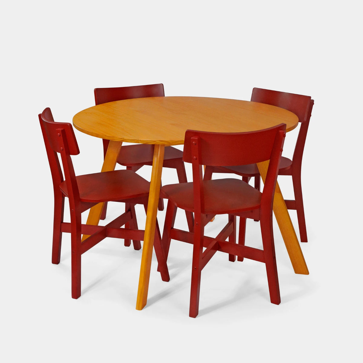 Conjunto Mesa de Jantar Origami Redonda com 4 Cadeiras Botões!