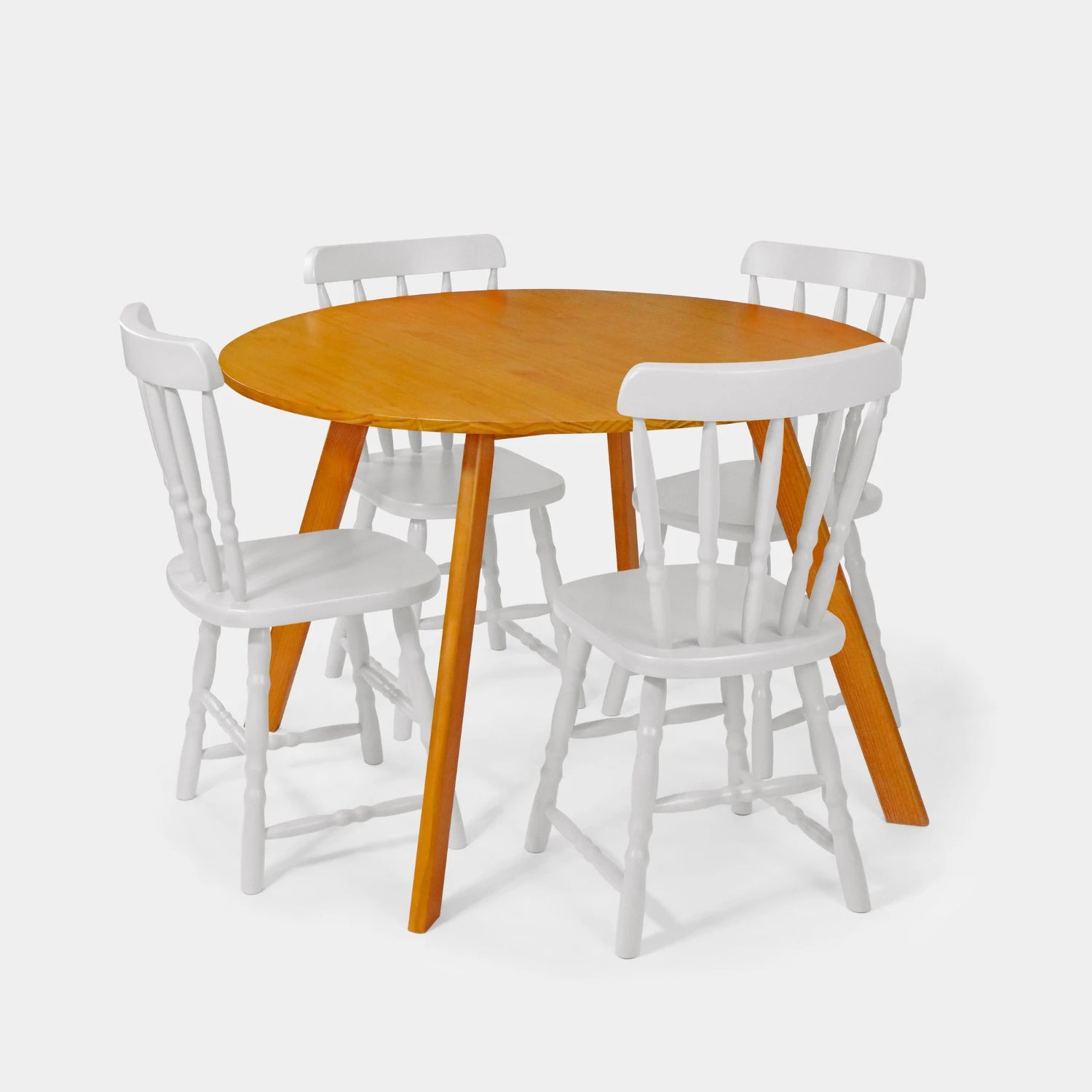 Conjunto Mesa de Jantar Origami Redonda com 4 Cadeiras Brasileiras!