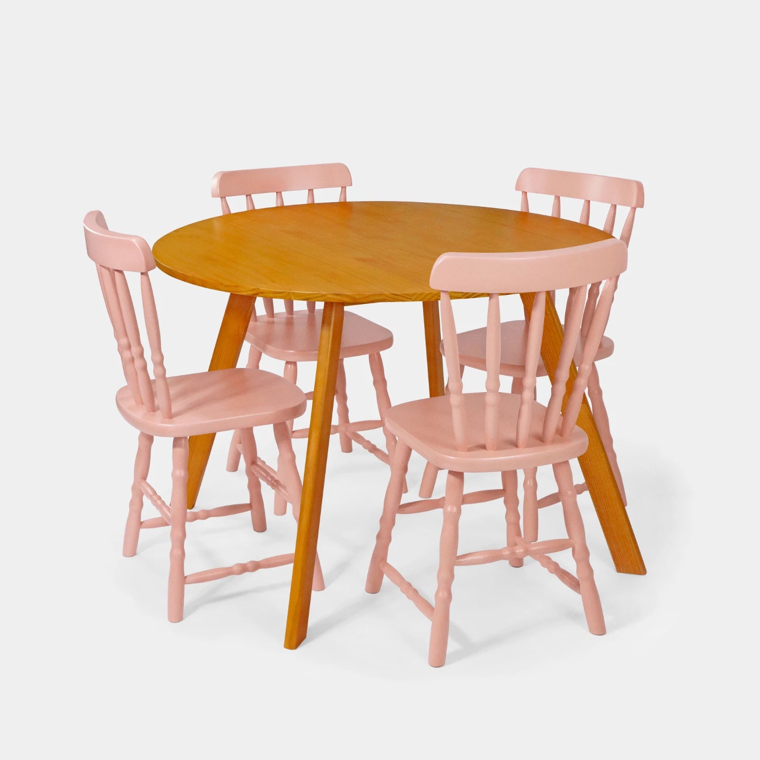 Conjunto Mesa de Jantar Origami Redonda com 4 Cadeiras Brasileiras!