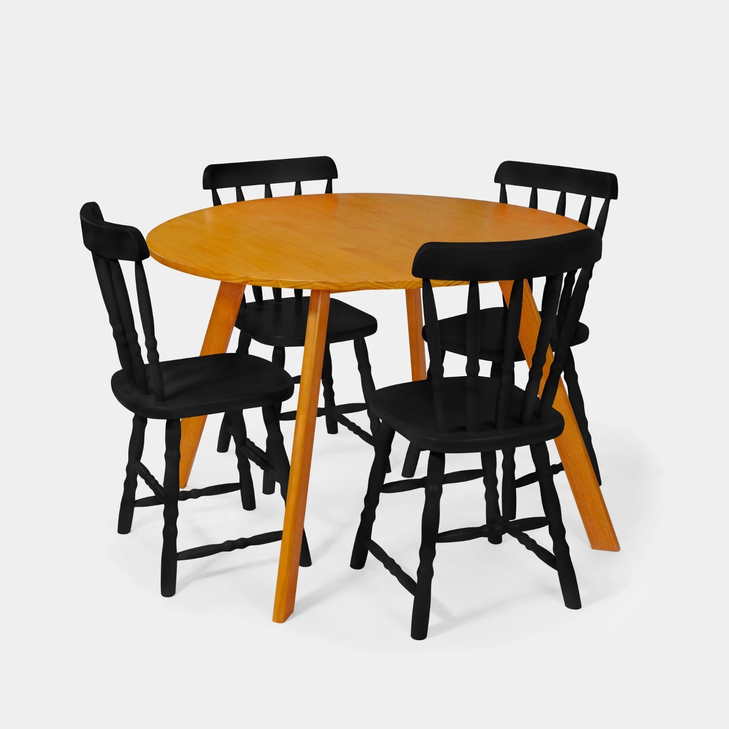 Conjunto Mesa de Jantar Origami Redonda com 4 Cadeiras Brasileiras!