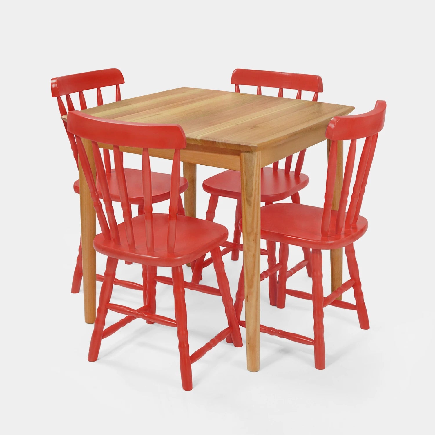 Conjunto Mesa de Jantar Zen Quadrada com 4 Cadeiras Brasileiras!