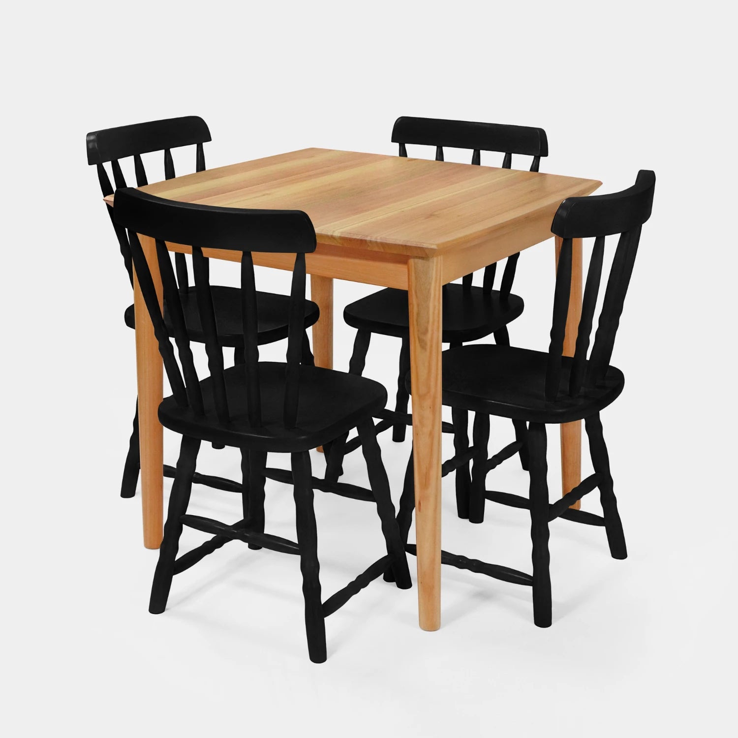 Conjunto Mesa de Jantar Zen Quadrada com 4 Cadeiras Brasileiras!
