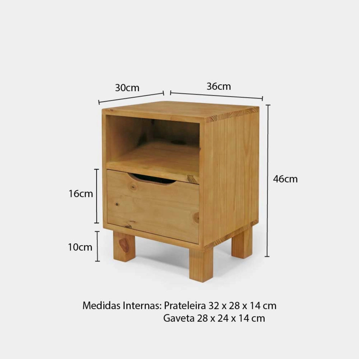 Mesa Lateral Gaveteiro com Pés Quadrados!