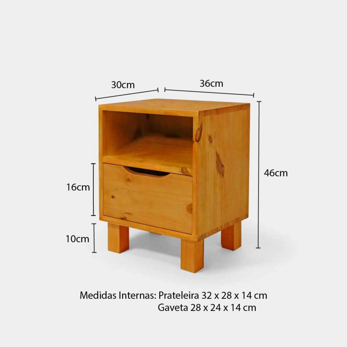 Mesa Lateral Gaveteiro com Pés Quadrados!