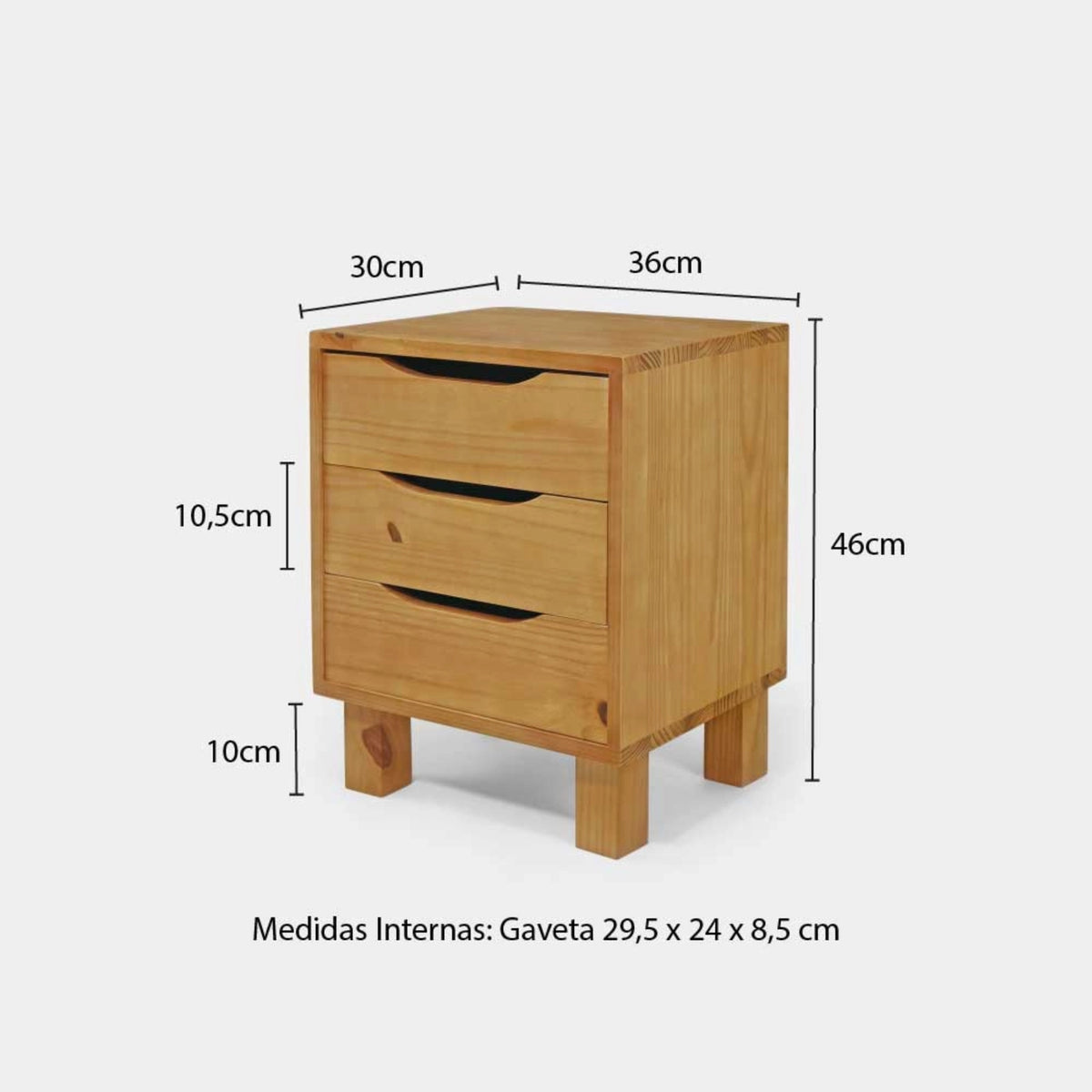Mesa Lateral Gaveteiro com Pés Quadrados!