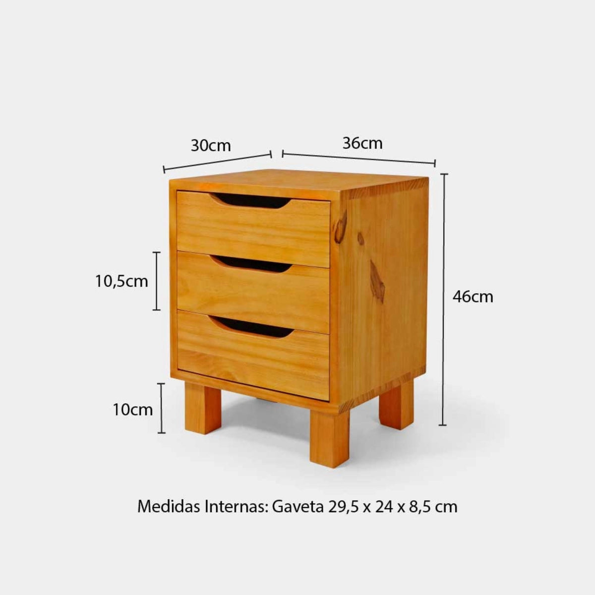 Mesa Lateral Gaveteiro com Pés Quadrados!