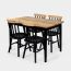 Conjunto Mesa de Jantar Zen 120x80 com 4 Cadeiras Zen Eucalipto e Preto!